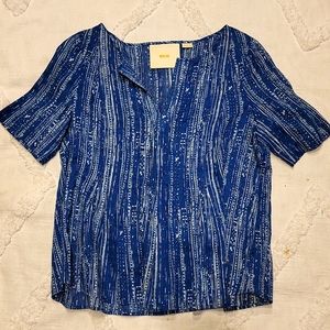 Anthropologie Maeve short sleeve cotton blouse.
